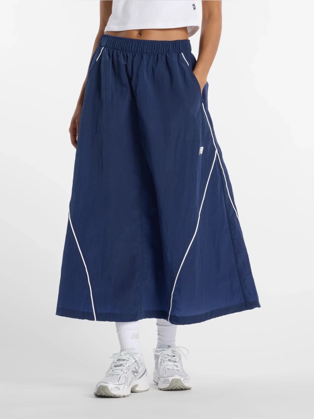New Balance Sport Legacy Skirt Navy Midi Size XS Blokecorp Streetwear